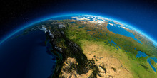 Detailed Earth. Western And Northern Canada - British Columbia, Alberta And Other Provinces