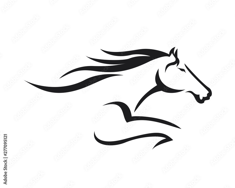 Creative Horse Elegant Logo Symbol Design Illustration Vector for Company - obrazy, fototapety, plakaty 