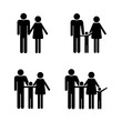 black icon of a family white background vector