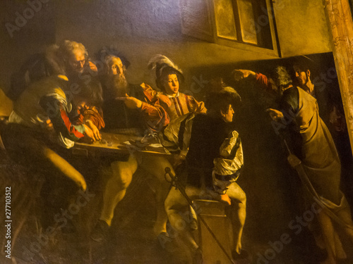 The famous painting by Caravaggio The Calling of St Poster Mural XXL