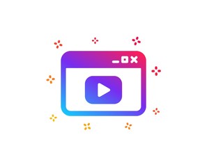 Poster - browser window icon. video content sign. internet page symbol. dynamic shapes. gradient design video
