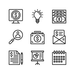 Poster - Business vector line icons. Simple outline symbols, modern linear graphic elements collection. Line icons set