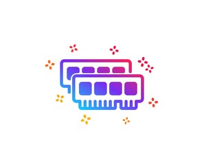Ram icon. Computer random-access memory component sign. Dynamic shapes. Gradient design ram icon. Classic style. Vector