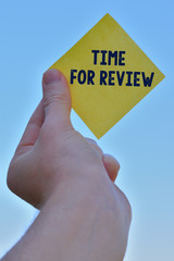 Wall Mural - handwriting text writing time for review. conceptual photo review of a system or situation in its fo