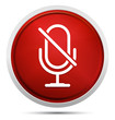 Mute microphone icon Promo Red Round Button
