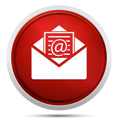 Canvas Print - Newsletter email icon Promo Red Round Button