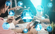 © InfiniteFlow - E-learning and Online Education for Student and University Concept. Graphic interface showing technology of digital training course for people to do remote learning from anywhere.