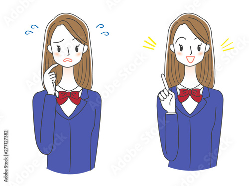 制服を着た女子学生のイラストstock Illustration Adobe Stock