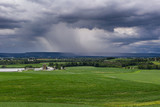 Fototapeta Do pokoju - Rain Over Pennsylvania Farmland in Front of the Blue Mountain