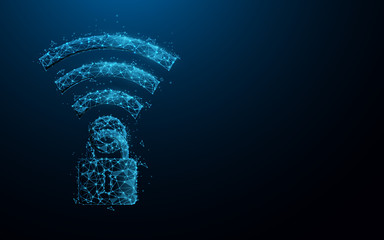 Poster - Wifi icon and padlock. Security wifi internet and Private network i concept. VPN - virtual private network