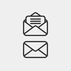 Poster - Envelope icon set. Vector illustration. Open and close envelopes.