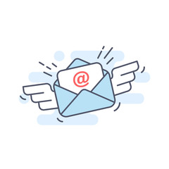 Poster - Electronic mail message concept. Vector illustration in flat style.