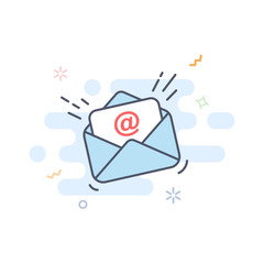 Poster - Electronic mail message concept. Vector illustration in flat style.