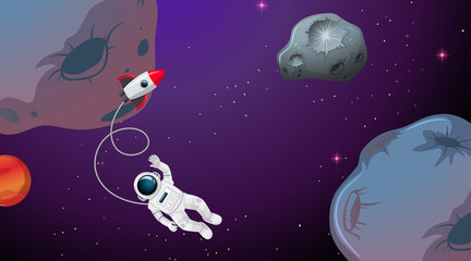 Wall Mural - an astronaut in the space