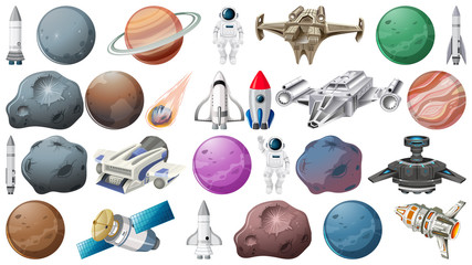 Wall Mural - set of space element