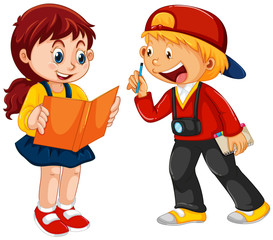 Poster - Boy and girl children character