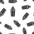 © Lysenko.A - Shaker icon seamless pattern background. Sport bottle vector illustration on white isolated background. Fitness container business concept.