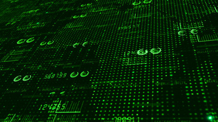 Poster - hud and text elements infographic digital data abstract background for technology and futuristic con