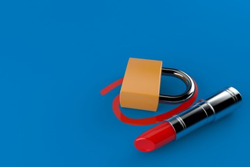 Sticker - Padlock selected with lipstick