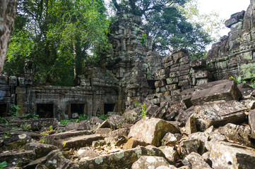 broken Cambodia ancient temple