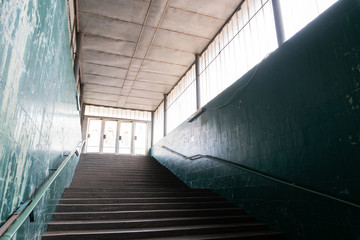 Wall Mural - old empty abandoned dirty underpass way up stairs