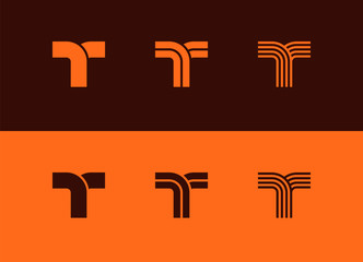 Wall Mural - set of logo icons with the letter t