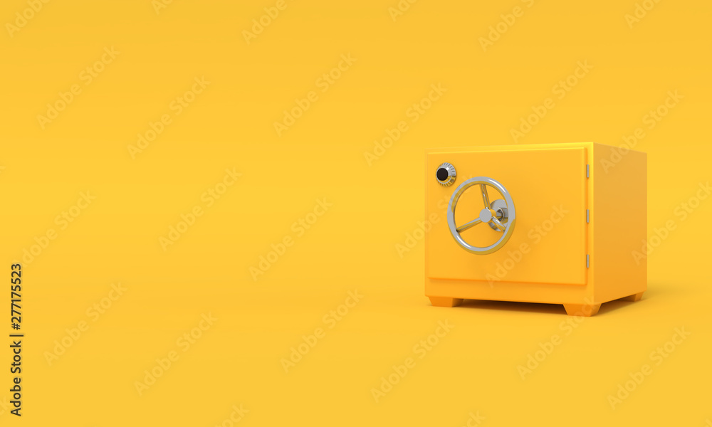 Vintage safe deposit. Illustration with empty place for text. 3D rendering - obrazy, fototapety, plakaty 
