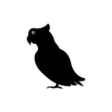 Parrot Icon. Flat Vector Illustration In Black On White Background. EPS 10