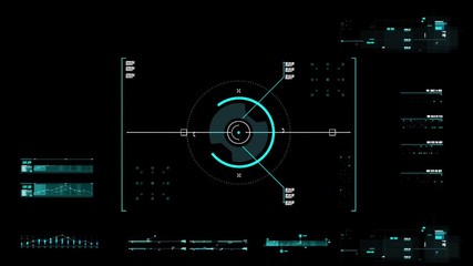 Poster - circle hud head up display interface target pointer element for futuristic cyber technology concept 