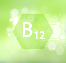 Wall Mural - Vitamin B12. Abstract green background.