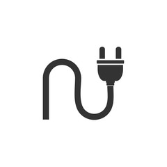Aufkleber - Plug Cable icon template black color editable. Plug Cable symbol vector sign isolated on white background. Simple logo vector illustration for graphic and web design.