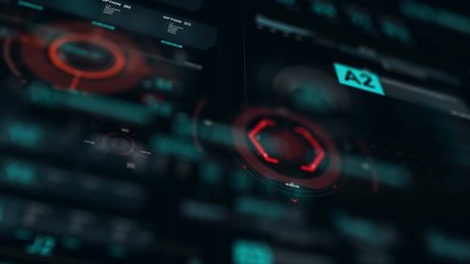 Poster - target pointer and futuristic user interface hud gui digital text number element for cyber technolog