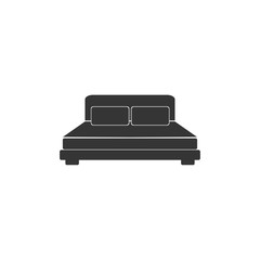 Poster - Bed icon template black color editable. Double bed symbol vector sign isolated on white background. Simple logo vector illustration for graphic and web design.