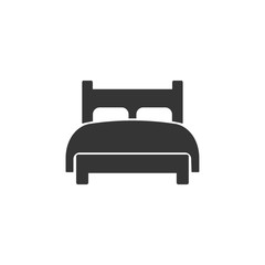Poster - Bed icon template black color editable. Double bed symbol vector sign isolated on white background. Simple logo vector illustration for graphic and web design.