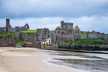 Peel Castle Is On St Patrick's Isle, A Small Island Connected To Peel Hill By A Causeway