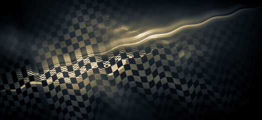 Interesting geometric background with elements of checkered flag. shiny rally texture 