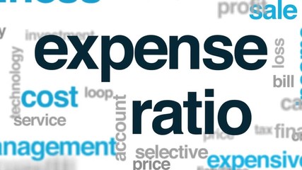 Wall Mural - Expense ratio animated word cloud. Kinetic typography.