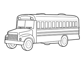 Outline vector illustration of the school bus