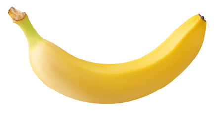 Wall Mural - one banana isolated on white background with clipping path