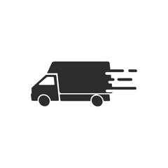 Leinwandbilder - Truck Car icon template black color editable. Delivery Truck symbol vector sign isolated on white background. Simple logo vector illustration for graphic and web design.