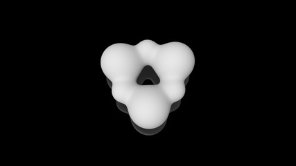 Poster - 3D illustration of milk drops, round shape, located above the black reflective surface in space in a strictly geometric structure. 3D rendering of objects, futuristic background image