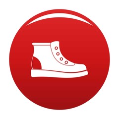 Poster - hiking boots icon. simple illustration of hiking boots vector icon for any any design red