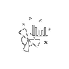Poster - report in diagrams icon. Element of business charts for mobile concept and web apps icon. Outline, thin line icon for website design and development, app development