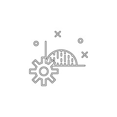 Poster - business report mechanism icon. Element of business charts for mobile concept and web apps icon. Outline, thin line icon for website design and development, app development