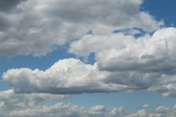 Wall Mural - beautiful sky view with big fluffy clouds, natural cloudscape