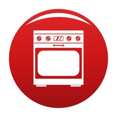 Poster - Domestic gas oven icon. Simple illustration of domestic gas oven vector icon for any design red