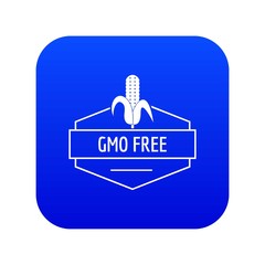 Poster - Gmo free product icon blue vector isolated on white background