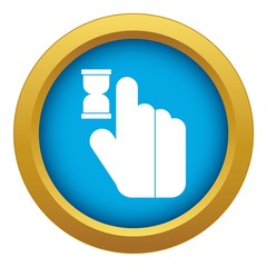 Poster - Click icon blue vector isolated on white background for any design
