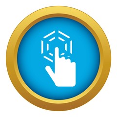 Poster - Click icon blue vector isolated on white background for any design