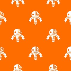 Poster - Lamp brain storm pattern vector orange for any web design best